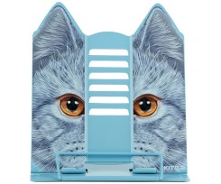 Підставка для книг Kite Cat металева 20х26 см блакитна (K24-390-3)