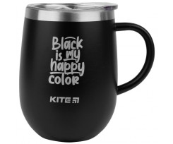 Термокружка Kite Black is my happy color 360 мл черная (K22-378-01-2)