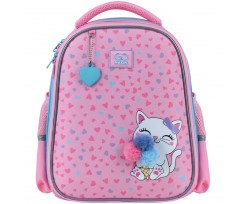 Школьный рюкзак Kite Education Fluffy Kitten 34.5x26x12.5 см 12 л розовый (GO25-165S-2)