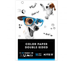 Бумага цветная двусторонняя Kite Dogs А5 10 листов (K22-293)