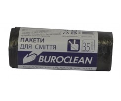Пакети для сміття BuroClean Eco 35 л 50 штук 7 мкм чорні (10200015)
