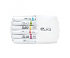 Набір з 6-ти маркерів Winsor&Newton Pigment Marker 1 мм асорті (0290046)
