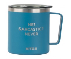 Термокружка Kite Me Sarcastic Never 400 мл синяя (K22-379-02-1)
