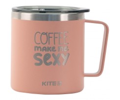 Термокружка Kite Coffee makes me sexy 400 мл пудра (K22-379-03-2)