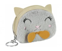 Брелок-гаманець Cool For School Котик 11x4x9 см сірий (CF86909)