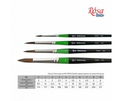 Кисть ROSA START 612 пони круглая № 3 короткая ручка (18661203)
