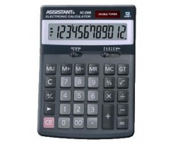 Калькулятор Assistant 123х170х33 мм 12 разрядов черный (AC-2308)