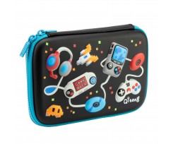 Пенал з тисненням Сool For School 14.5x20.5x2.5 см 1 відділення (QT-5653-Black)