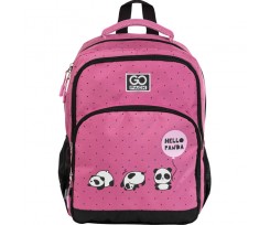 Рюкзак GoPack Education Hello panda 38x28x18 см 20 л рожевий (GO21-113M-2)