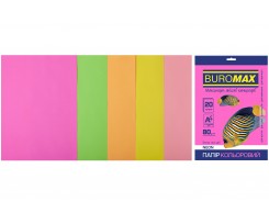 Набір кольорового паперу Buromax Neon А4 5 кольорів 50 аркушів (BM.2721550-99)