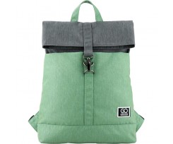 Рюкзак GoPack Сity, 37x35x9 см, 11 л, поліестер, сіро-м'ятний (GO20-155S-4)