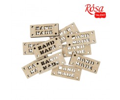 Міні-заготовка ROSA TALENT Тег Handmade 4 фанера 45х20 мм 10 шт (2809266)