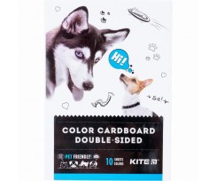 Картон цветной Kite Dogs А4 10 листов 10 цветов (K22-255-1)