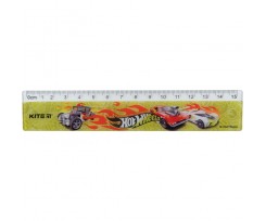 Линейка пластиковая Kite Hot Wheels 15 см зеленая (HW22-090)