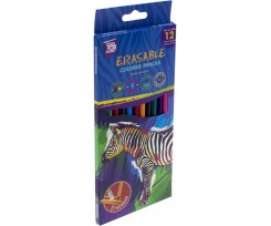 Олівці кольорові Cool For School Erasable з гумкою 12 штук асорті (CF15181)