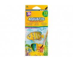 Олівці кольорові Cool For School Aquatic Extra Soft з пензлем 12 штук асорті (CF15157 )