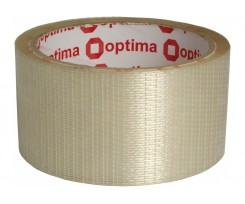 Стрічка клейка Optima 48 мм х 10 м скловолокно срібна (O45357)