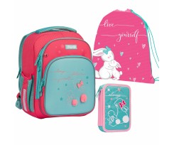 Школьный набор 1 Сентября Bunny 38х30х14 см 16 л мятно-розовый (558833)