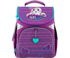 Рюкзак шкільний каркасний GoPack Education, 34x26x13 см, 11 л, поліестер, Funny cat (GO20-5001S-5)