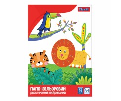 Бумага цветная 1Сентябрь Zoo Land двухсторонняя мелованная А4 10 листов (953990)
