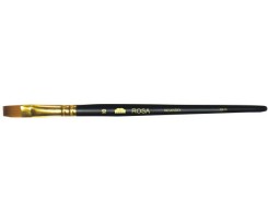 Пензель ROSA 1S25 синтетика плоска імітація колонка № 6 коротка ручка (9407406G)
