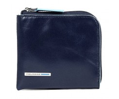 Кредитница Piquadro BL SQUARE на молнии с RFID защитой синяя (PU4220B2R_BLU2)