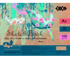 Скетчбук Zibi ART Line А5 40 аркушів нелінований темно-бірюзовий (ZB.1494)