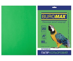 Бумага цветная Buromax Intensiv А4 20 листов зеленый (BM.2721320-04)