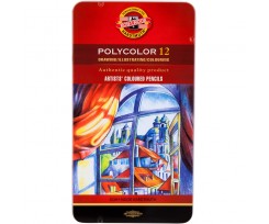 Олівці кольорові Koh-i-Noor Polycolor 3.8 мм 12 кольорів асорті (3822012002pl)