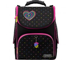 Школьный рюкзак Kite Education Hearts 35х25х13 см черный (K22-501S-4 (LED))