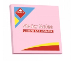 Блок паперу для нотаток Klerk з клейким шаром 76х76 мм 100 штук рожевий (Я43179_KL21502)