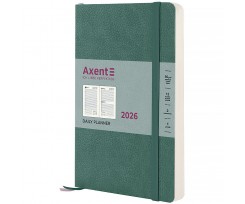 Дневник датированный 2026 Axent Partner Soft Skin 145*210 мм 336 страниц серо-лазурный (8810-26-48-A)