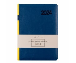Дневник датированный Leo Planner City 2024 А5 368 страниц сине-желтый (252434)