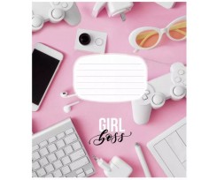 Тетрадь ученический Школьник Girl Boss А5 12 листов косая линия ассорти (012-2996C)