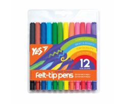 Фломастери YES Erudite 12 кольорів (5056137160594)