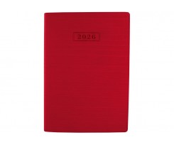 Дневник датированный 2026 Optima Stripe A5 352 страницы красный (O25285-03)