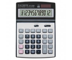 Калькулятор бухгалтерський Daymon 130x185 мм 12 розрядний срібний (DС 220N)