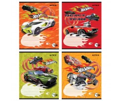 Зошит шкільний Kite Hot Wheels 12 аркушів коса лінія (HW22-235)