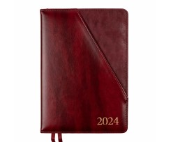 Щоденник датований Leo Planner Whisky 2024 А5 368 сторінок бордо (252449)