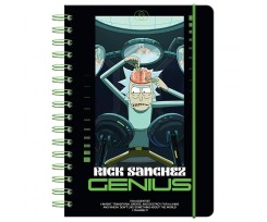 Блокнот на спіралі Kite Rick and Morty A5 80 аркушів клітинка (RM24-190)