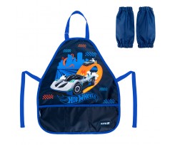 Фартук с нарукавниками Kite Education Hot Wheels 55x47 см темно-синий (HW25-161)