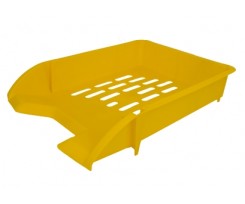 Лоток горизонтальний Arnika 330х250х70 мм пластик жовтий (80107)