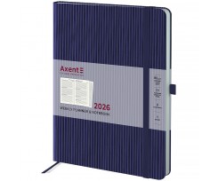 Еженедельник датированный 2026 Axent Grand Lines 195*255 мм 192 страницы синий (8531-26-02-A)