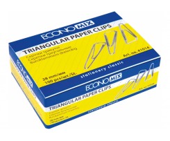 Скрiпки нікельовані трикутні Economix 28 мм 100 штук (E41014)