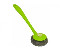 Стальная щетка-скребок для посуды Economix Cleaning зеленая (E72717)