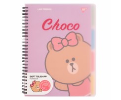 Тетрадь для записей Yes Line Friends. Choco В5 80 листов линия (765740)