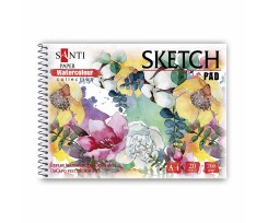 Альбом для акварелі Santi Flowers А4 Paper Watercolour Collection 20 аркушів (130499)