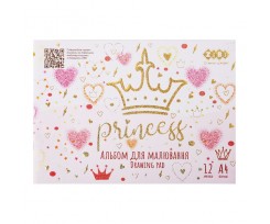 Альбом для рисования ZiBi Princess A4 12 листов на скобе розовый (ZB.1415-10)