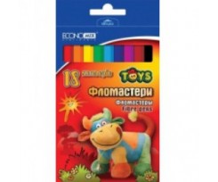 Фломастери ECONOMIX  ТОЙС, асорті, 18 шт. (E11227)