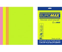 Набір кольорового паперу Buromax Neon А4 200 аркушів асорті (BM.27215200E-99)